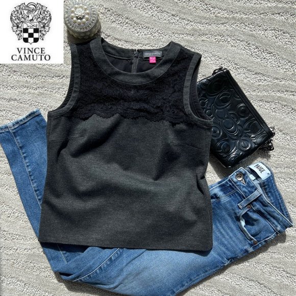 Vince Camuto Sleeveless Lace Top - Picture 1 of 9